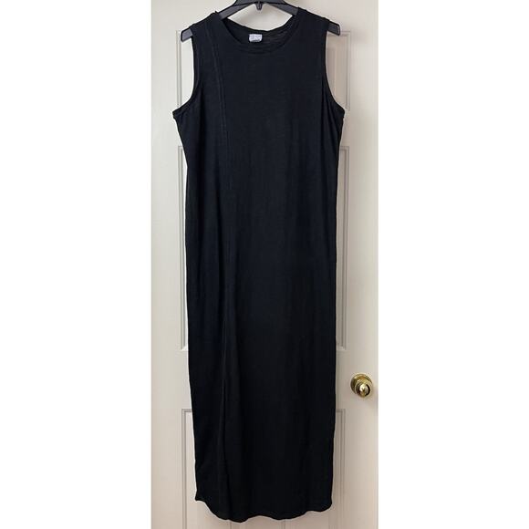 Chicos Dress Womens Size 2 US Large Black Maxi Slub Knit Sleeveless Beach - Picture 3 of 10